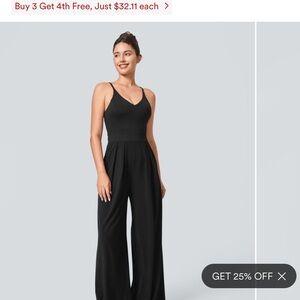 Breezeful™ Backless Side Invisible Zipper Pocket Wide Leg Quick Dry Jumpsuit